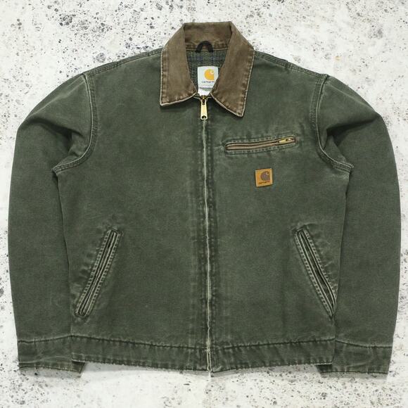 Vintage Carhartt J97 MOS Green Detroit Jacket Size Small - Picture 1 of 16